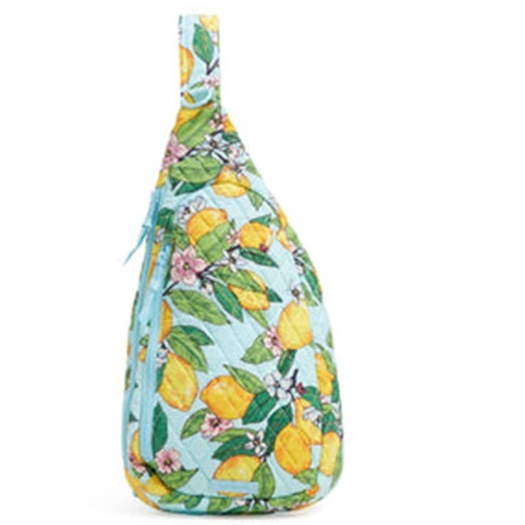 Vera Bradley NEW Essential Sling Bag Purse Backpack ~ Lemon Grove Print  NWT - Picture 1 of 8